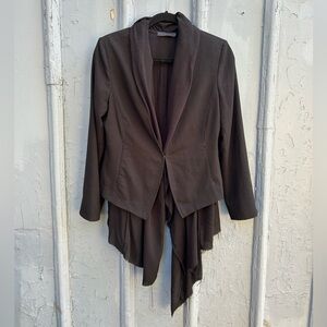 Tiger of Sweden black modern draped scarf  blazer, size M